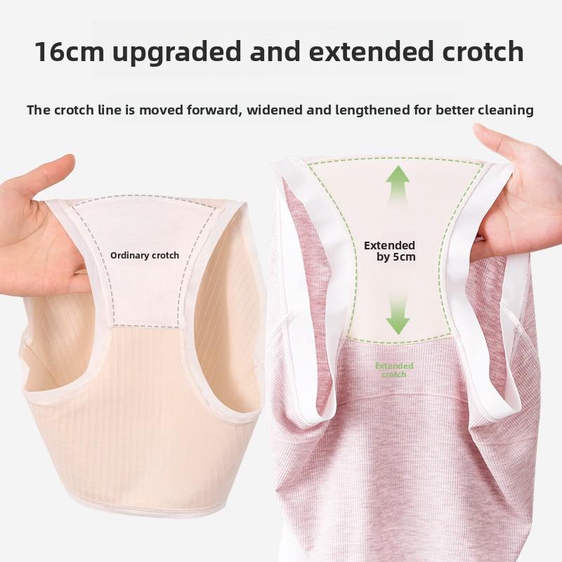 Large Size Female Spring and Autumn 10A Antibacterial Extended Crotch Pregnancy High Waist Triangle Briefs