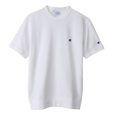Champion Basic Short Sleeve Crew Neck Size with Fleece Lining and Logo Men's Sweatshirt, White, 2XL, C3-Z020, One-Point