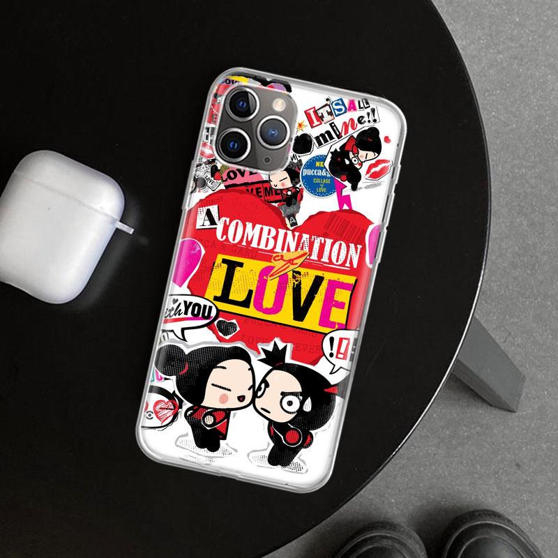 Cute Cartoon Pucca Garu Phone Case Cover for iPhone 11 12 13 Mini 14 15 Plus 16 Pro Max 17 Air 7 8 + SE Art Customized Fundas 11