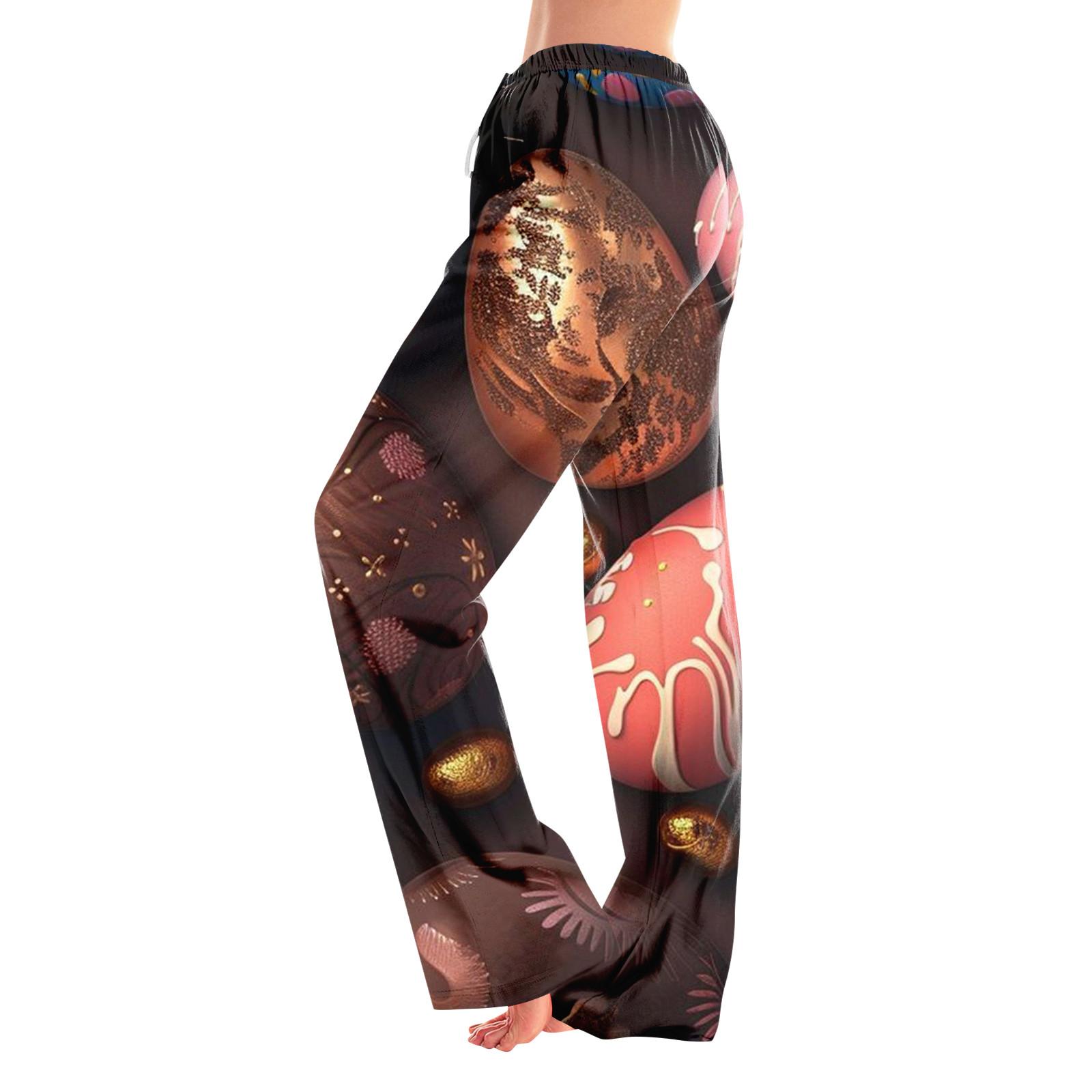 

Женские пижамные штаны, одежда для сна, повседневные брюки с эластичной резинкой на талии, удобные прямые свободные брюки для йоги M чёрный