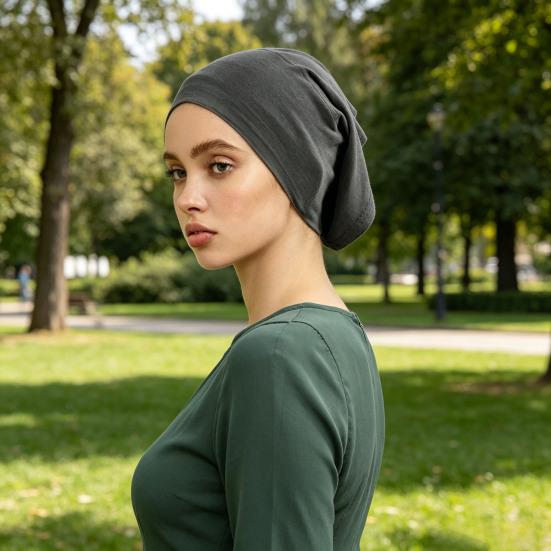 Headscarf Inner Hat Mercerized Cotton Soft Breathable Sweat-Wicking Base Hat High Elasticity No Pilling Fading Headscarf Liner