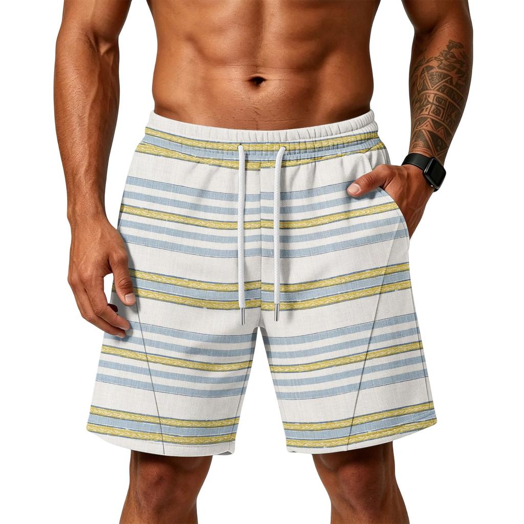 Mens Loose Fit Layer Shorts with Pockets Drawstring Waist Athletic Training Workout Gym Beach Shorts for Everyday Wear