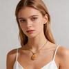 Fashion Opal Pendant Necklace for Women, Stainless Steel Colorful Natural Stone Necklace, Luxury Aesthetic Jewelry Gifts