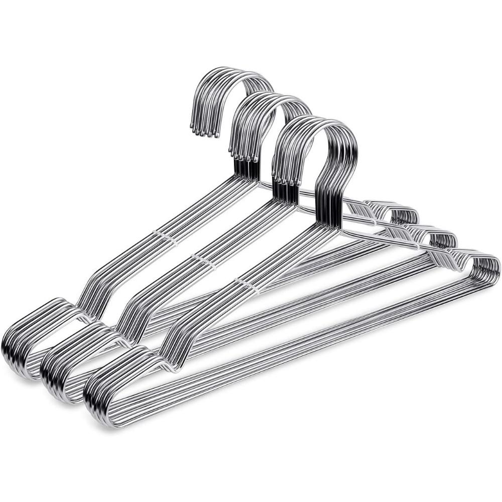 

Проволочные вешалки, Прочные сверхмощные вешалки из нержавеющей стали, Металлические вешалки для одежды, Вешалки для экономии места, Бытовая прочная металлическая вешалка для одежды 30Pack