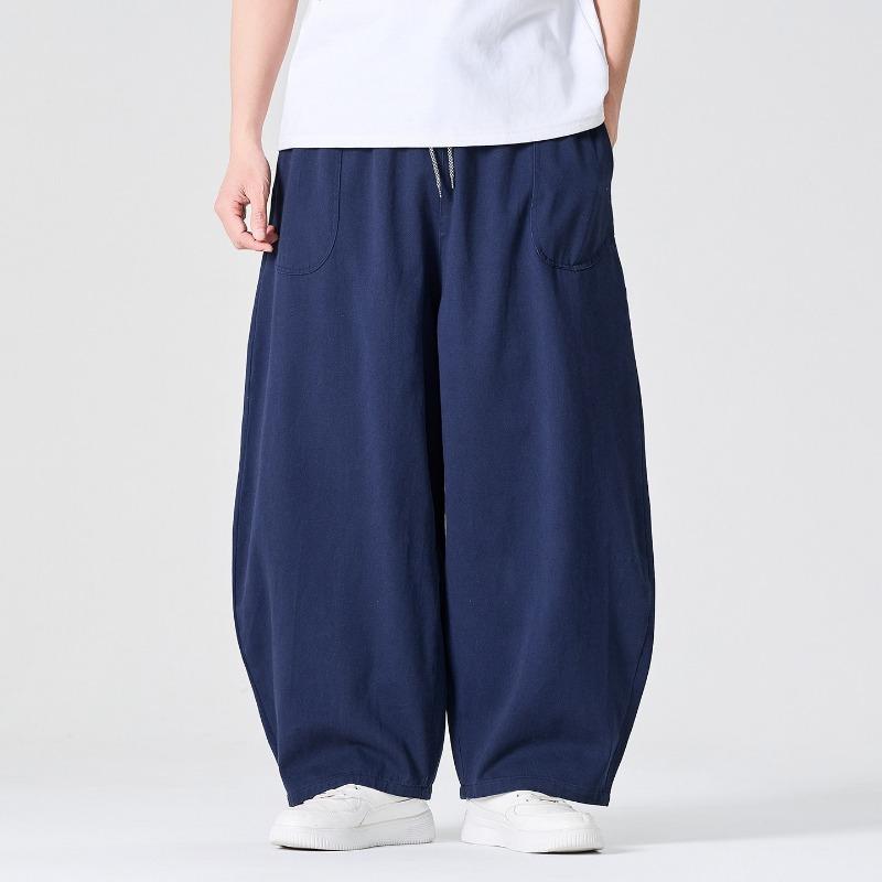Pantaloni Cargo Casual Larghi Dritti Retro Taglie Forti da Uomo