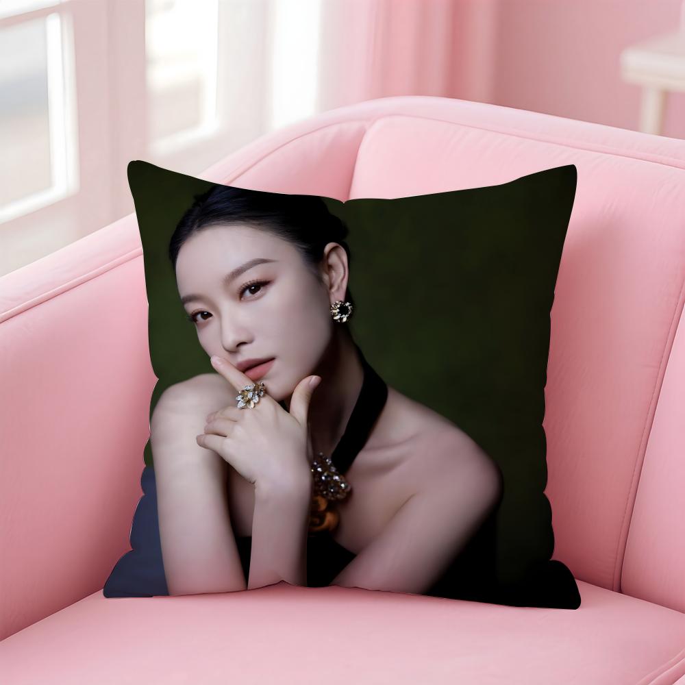Fashion and Elegant  Chinese Actress NNi Ni Cushion Cover Pillow Case Soft Friendly Fabric  Concealed Zipper