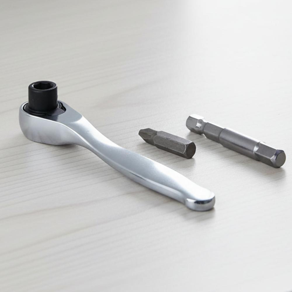 72Tooth Mini Quick Ratchet Wrench 1/4 Inch 6.35 Mm Socket Torque Wrench Anti-Slip Cr-V Steel Reversible Hexagonal Ratchet Wrench