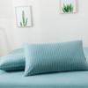 Pure Cotton Jersey Striped Bedding Set: Pillowcase, Duvet Cover, Fitted Sheet - Ideal for Dorms
