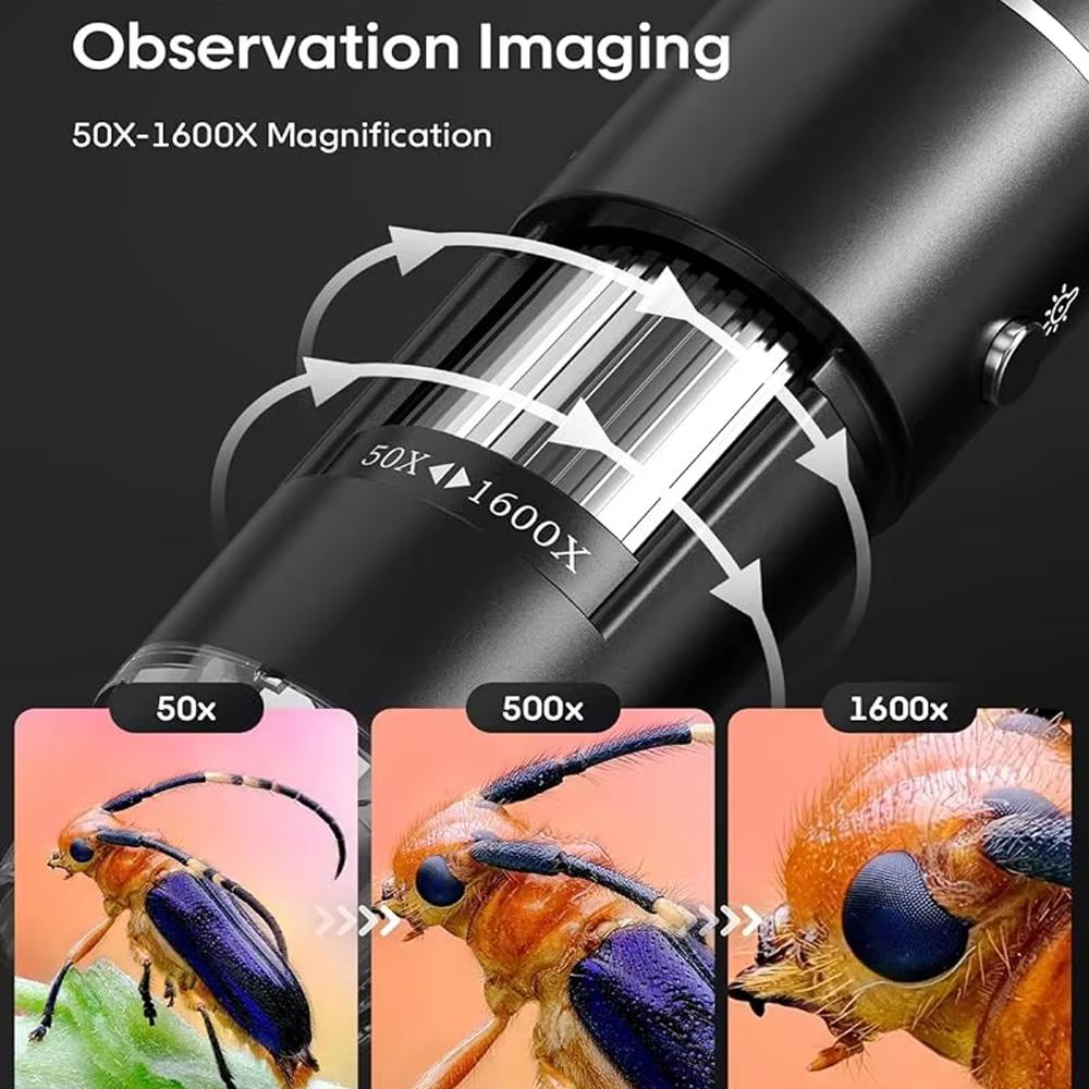 1600X 1000X 500X Digital Microscope Camera Type C USB Portable Electronic Microscope For Soldering Magnifier Cell Phone Repairs