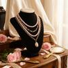 Multi-Layer Paperclip Chain Necklace Gold Tone Choker Necklace  Women