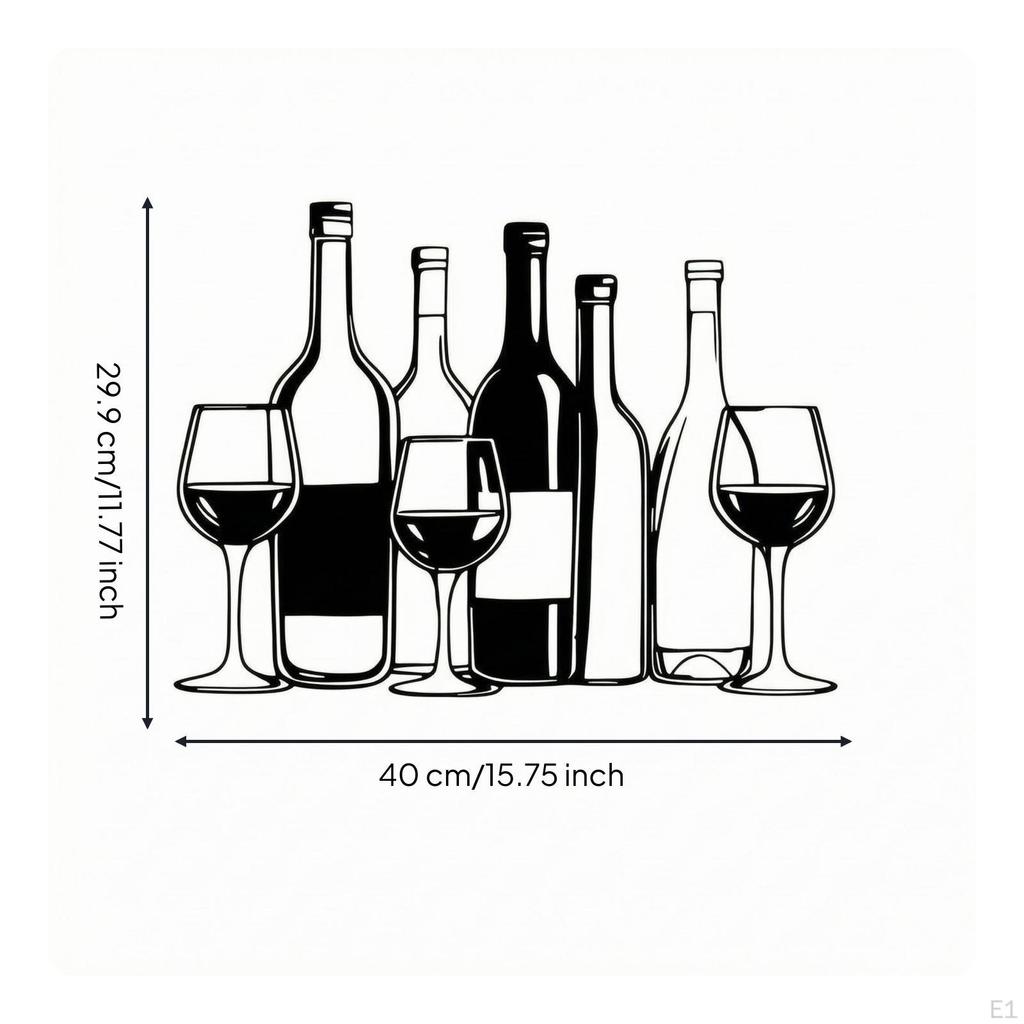 Grape Bottle and Glass Metal Sign Black Outline Grape-Themed Wall Decor Dark