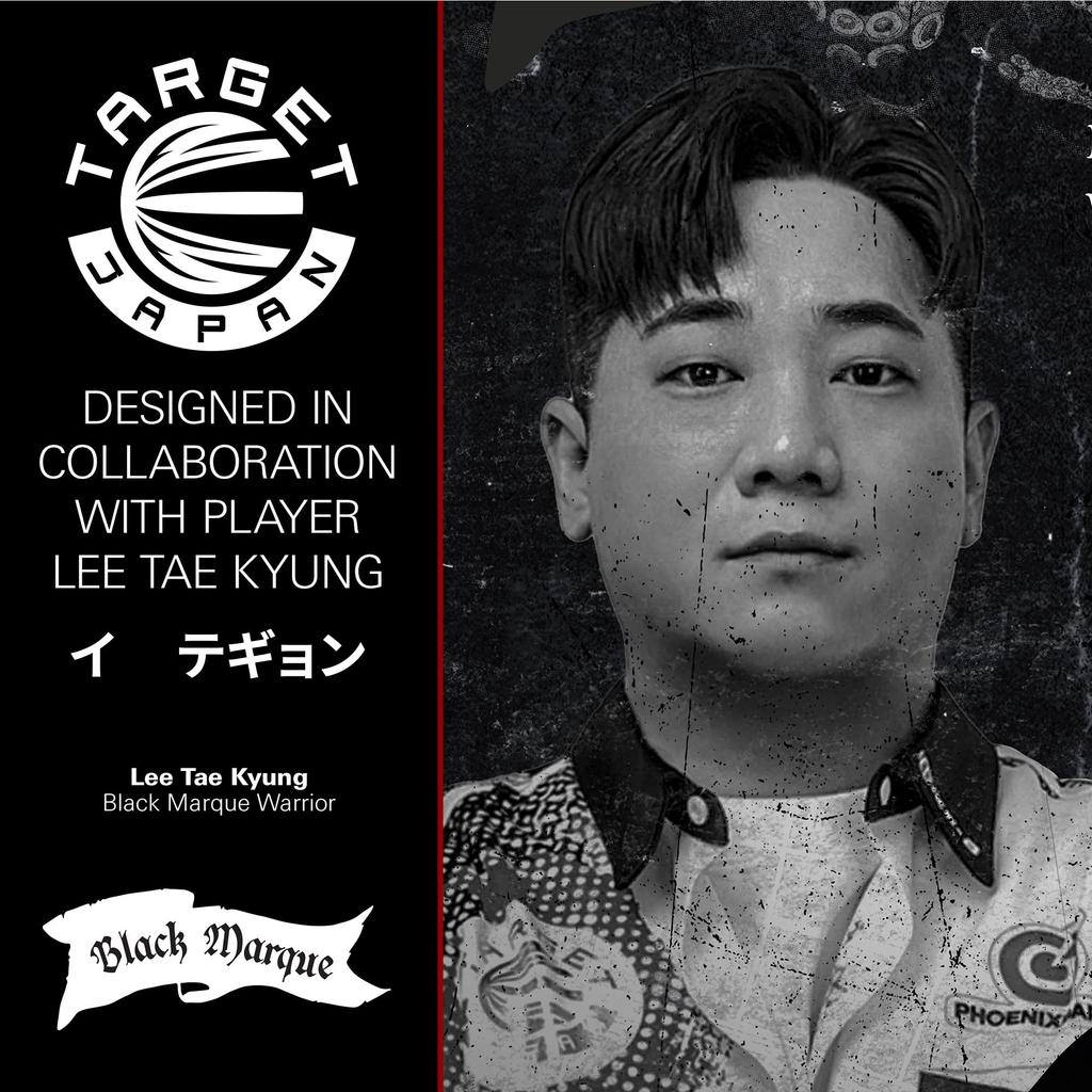 Target Japan BLACK MARQUE WARRIOR Lee Tae Kyung 90% Tungsten K-Flex 2BA Soft Tip Darts Set, 18.5g, 2BA SOFT TIP DARTS, K-Flex No. 6 Shape, Flig