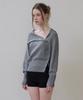 Rosefranz Fold Off Shoulder Knit [Gray]