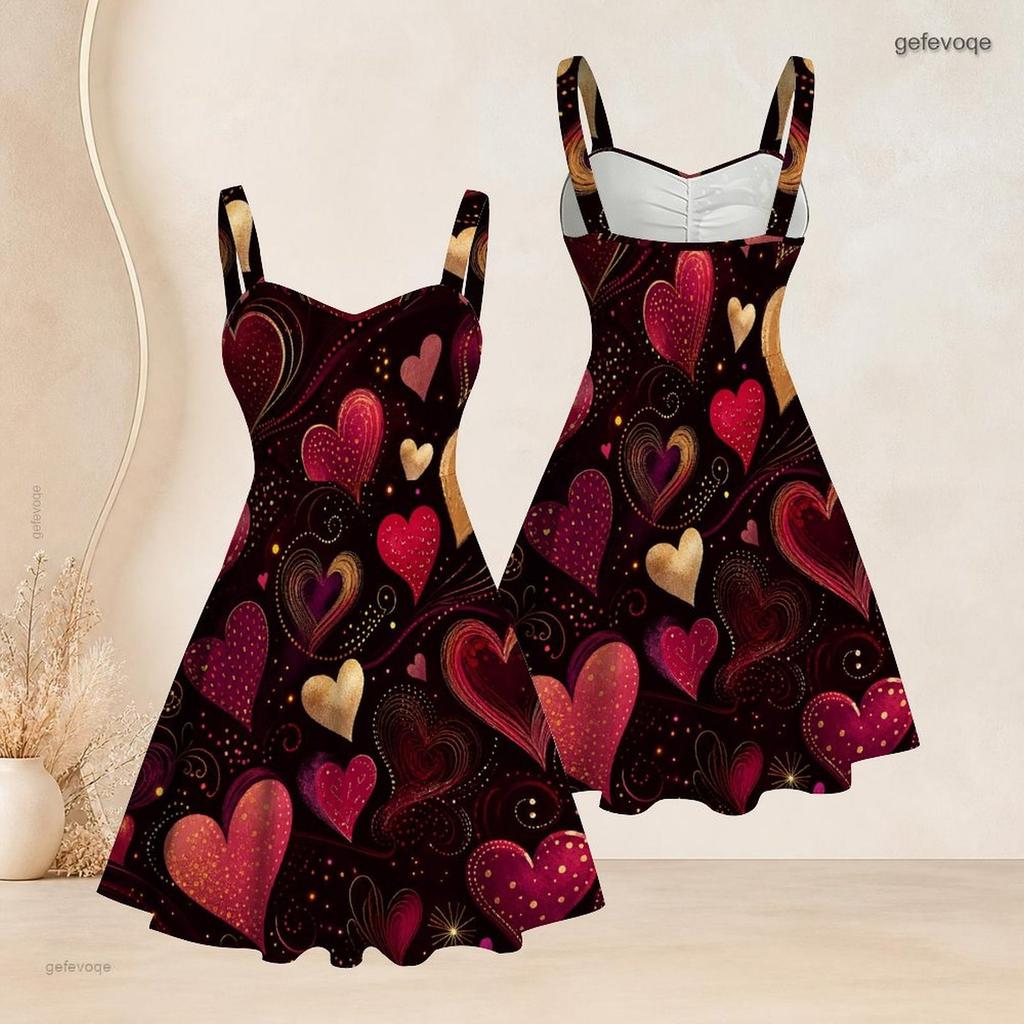 Women Plus Size Spaghetti Strap Off Shoulder Dress Swirl Tie Dye Star Patriotic Print Swing Dress
