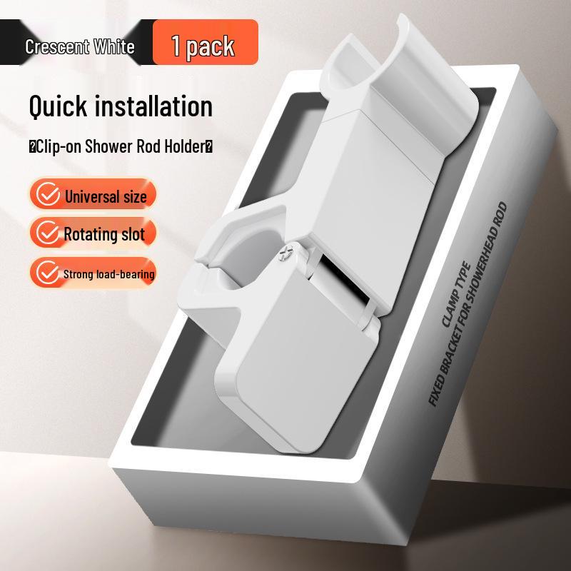 Adjustable No-Drill Shower Head Holder Wall Mount - Movable Universal Shower Rack Clamp.