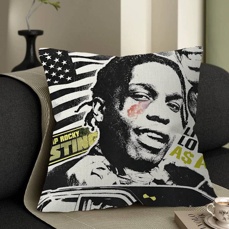 Rapper A-ASAP R-Rocky Pillow Covers Cartoon Sofa Decorative Home Double-sided Printing Short Plush Cute Cushion Cover