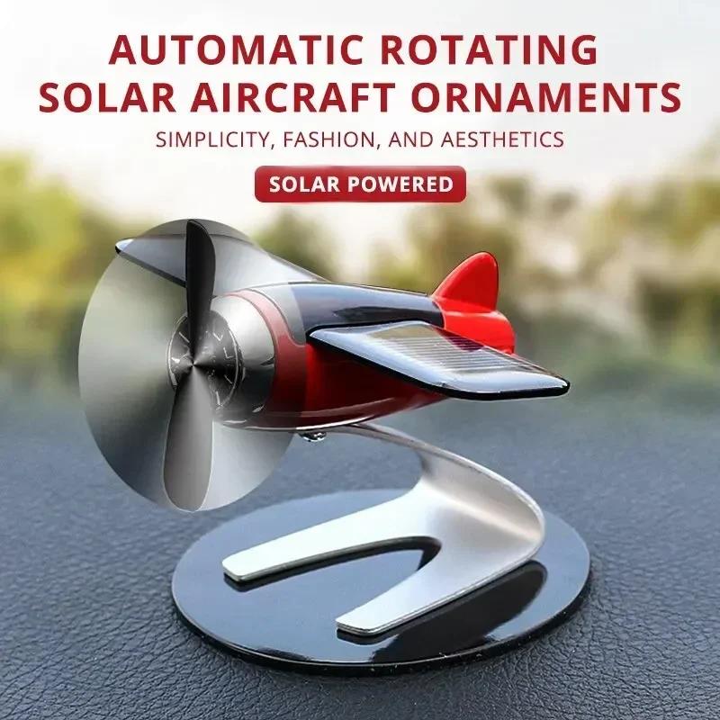 Solarbetriebenes drehendes Flugzeug Auto-Innenraum Armaturenbrett Flugzeugmodell Drehende Mini-Flugzeug-Ornamente für Auto Büro Wohnkultur