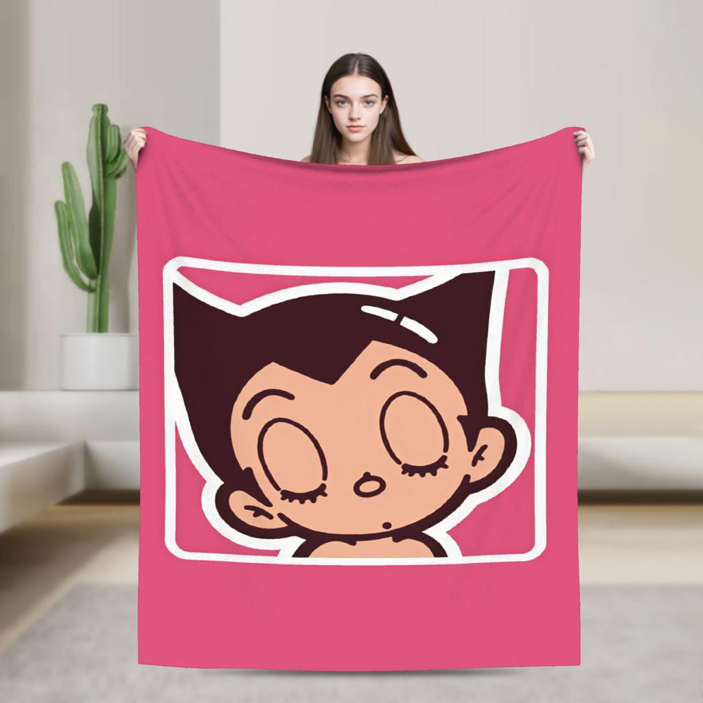 Super Soft BlanketChild Camping Astro Boy Anime Throw Blanket Flannel Bedspread For Bedroom Pattern Sofa Bed Cover