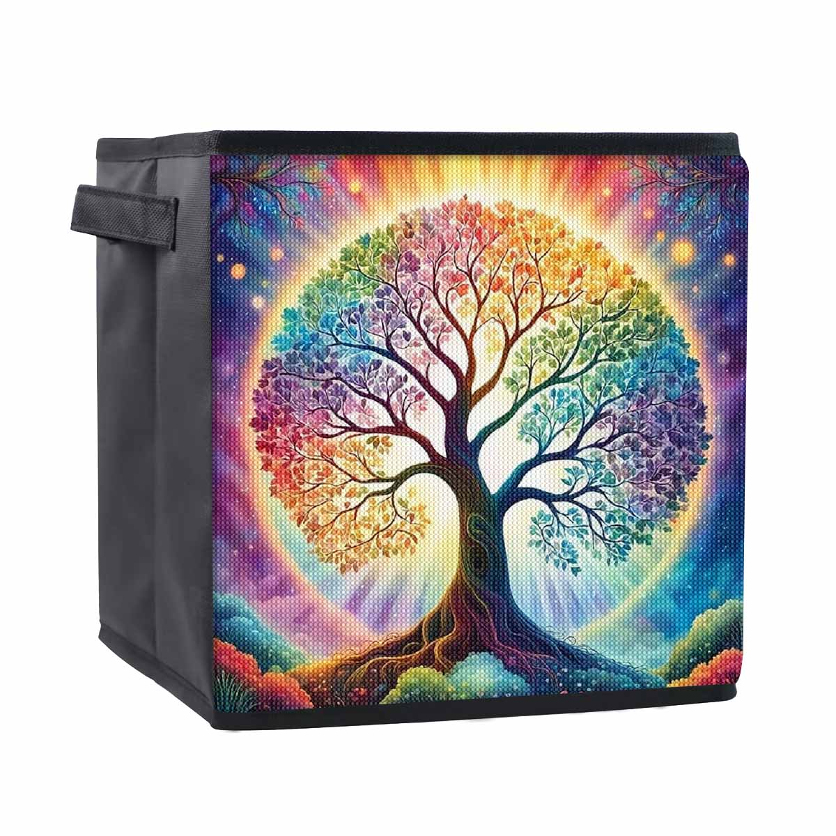 

Colorful Trees 5D Diamond Painting Storage Basket Full Round Drill Mosaic Diamond Embroidery Cross Stitch Kits Home Decor Home Decor 25cmx25cm