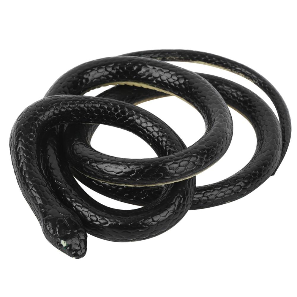 Black Color Simulation Snake Rubber Material Halloween Prop Fake Snake  Scene Decoration