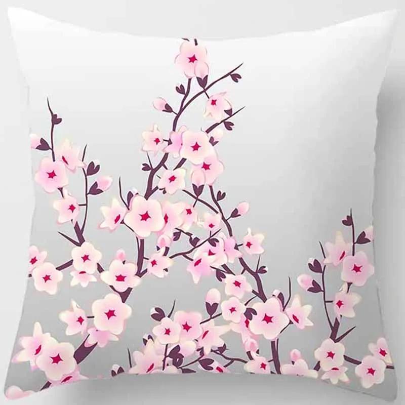 Beautiful Cherry Tree Square Pillowcase Cushion Cover for Home Decor, Car Sofa   45cm*45cm
