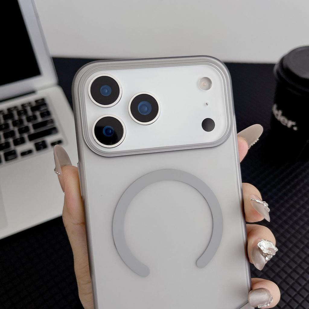 iPhone 16 Magnetic Case: Semi-Transparent, Skin-Feel Frosted, Large Hole Protection, Compatible with 15/14 Models
