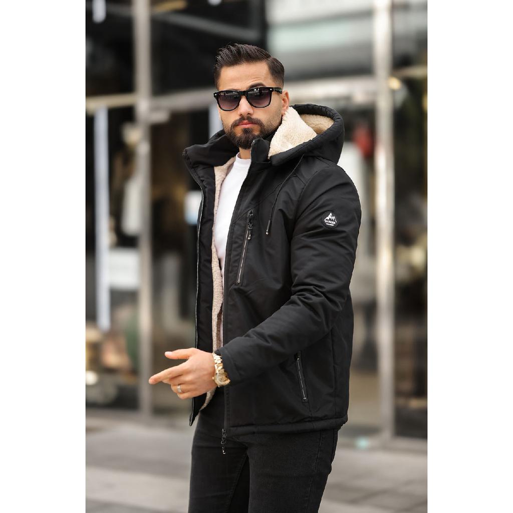 Winter Coat With Fur Inside And Removable Hood