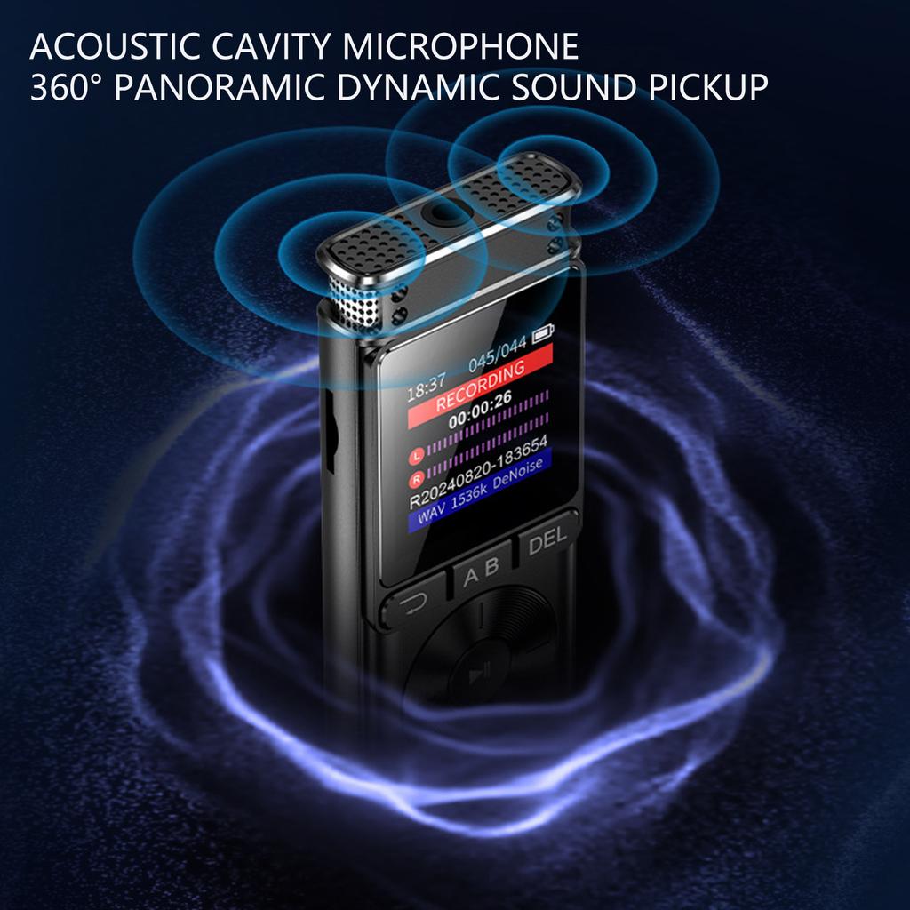 Digital Recorder 8/16/32/64/128GB Memory Denoise Technology MP3 Player Functionality For Interviews Classes