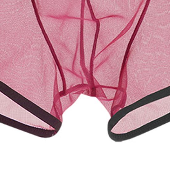 Herren Slips U Konvex Farbpassend Dehnbar Niedrige Taille Mesh Durchsichtig Unterhosen Unterwäsche zum Schlafen