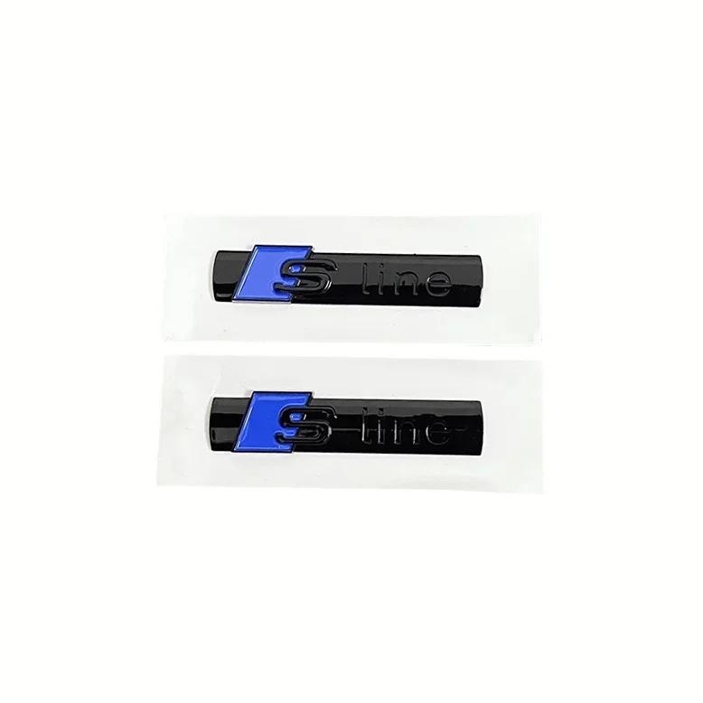 Sline Logo S Line Emblem Car Fender Side Badge For Audi A1 A2 A3 A4 A5 A6 A7 A8 TT S3 S4 S5 S6 S7 Q2 Q3 Q5 Q7 Q8 RS3 R8