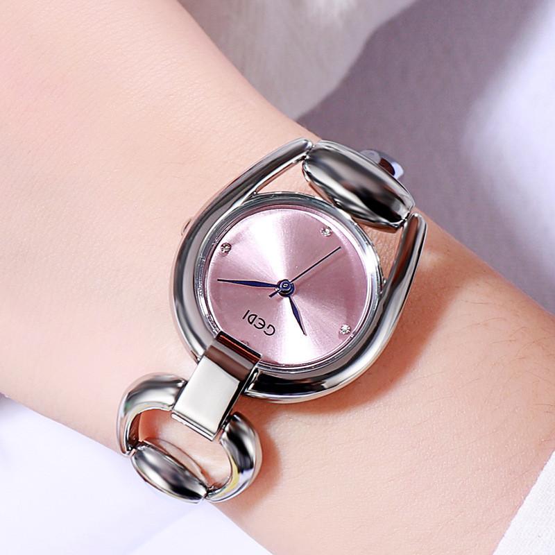 Fashion Ladies Quartz Watch With Alloy Bracelet And Rhinestone Decor For Casual Wear