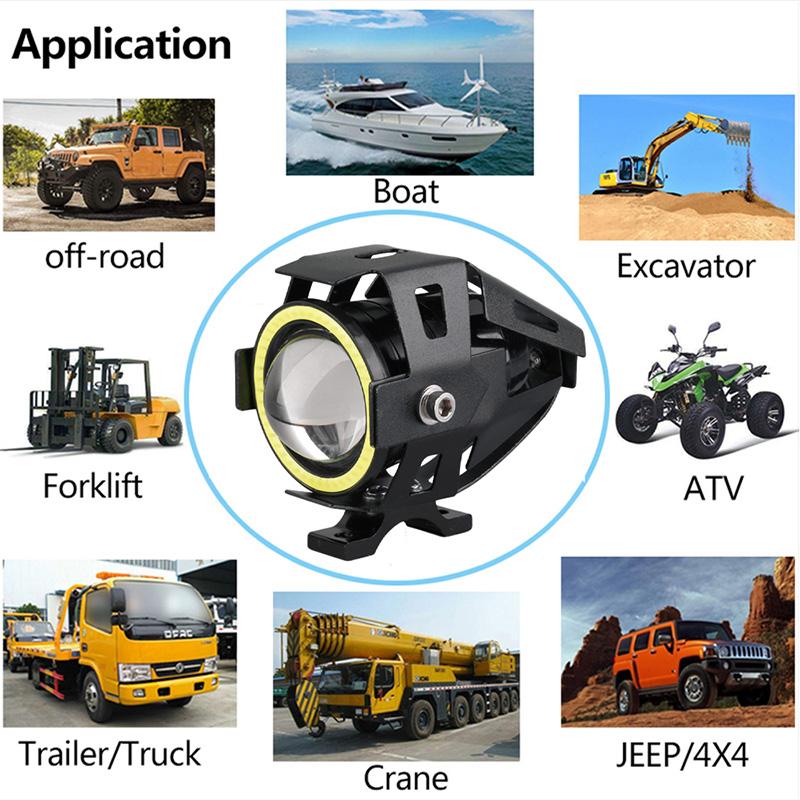 Additional LED Spotlights with Fog Light Capabilities for Clear Night Motorcycle Riding