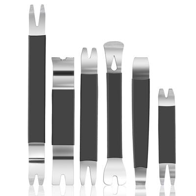 Pannello Radio Audio Cruscotto Auto Riparazione Fissaggio Rapido Clip Porta Auto Kit Strumenti Rimozione Pannellature Strumento Leva Rimozione Metallo Portatile 6 Pezzi