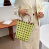 Fashion Beach Woven Colored Stripes Contrast Colors Women's Shopping Bag Spring New Underarm Tote