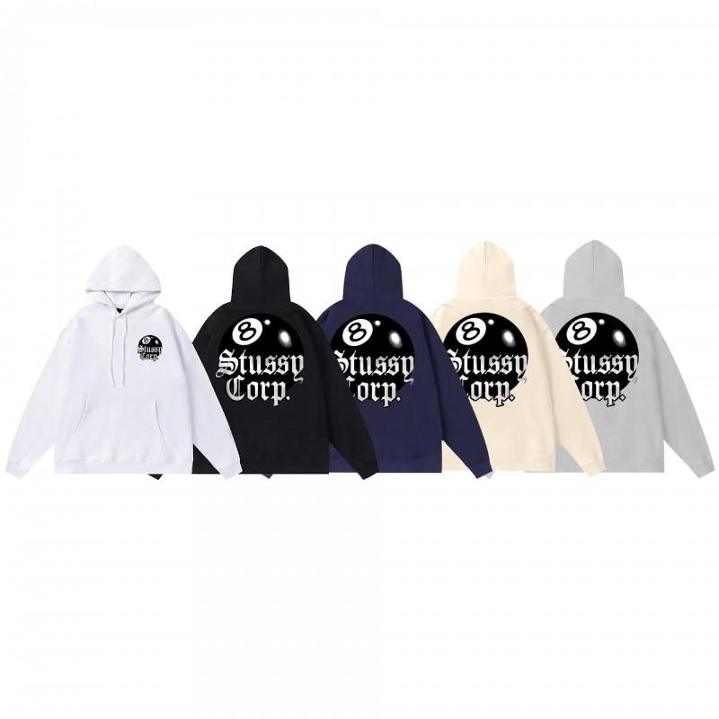 Stussy Mens Hooded Sweatshirt Casual Loose Fit Streetwear Printed Pullover
