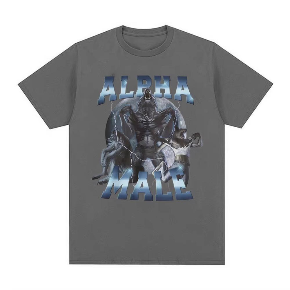 

Limited Alpha Male Vintage Wolf Graphic T Shirts Mens Fashion Gothic Clothing Tshirt Funny Men Women Cotton Oversized T Shirts 3XL