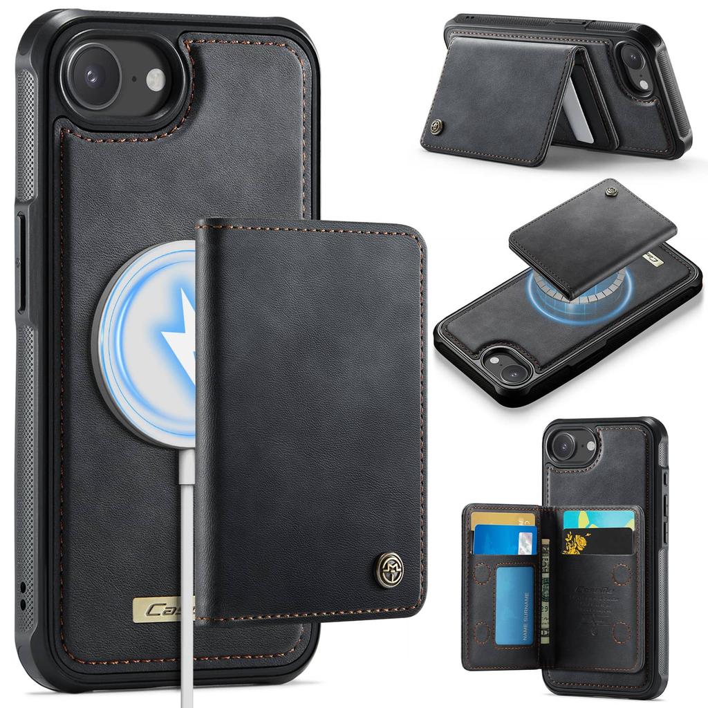 Per iPhone 17e Custodia a Portafoglio Magnetica Staccabile 2-in-1 Porta Carte con Blocco RFID Cavalletto Copertura a Libro in Pelle PU Antiurto