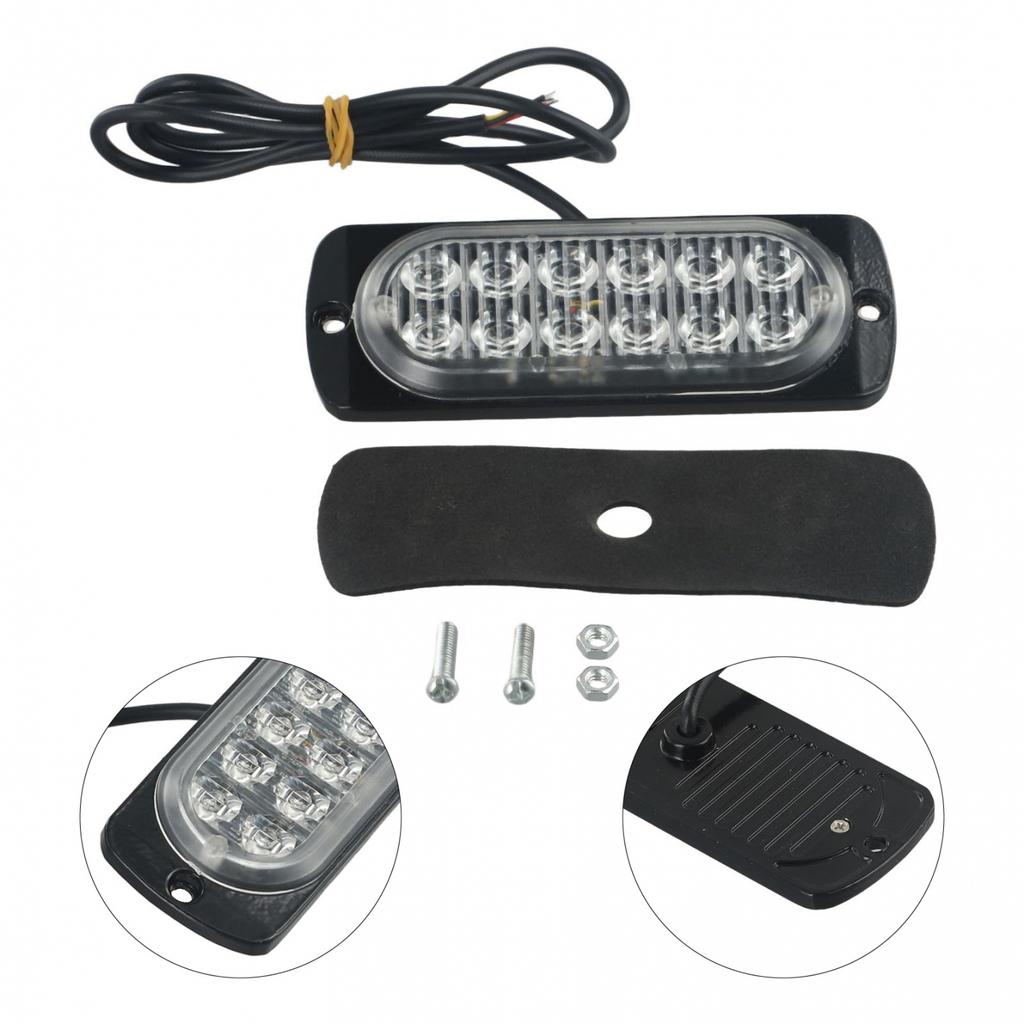 Red 36W 12 LED Car Truck Hazard Beacon Flashing Strobe Light Bar Waterproof