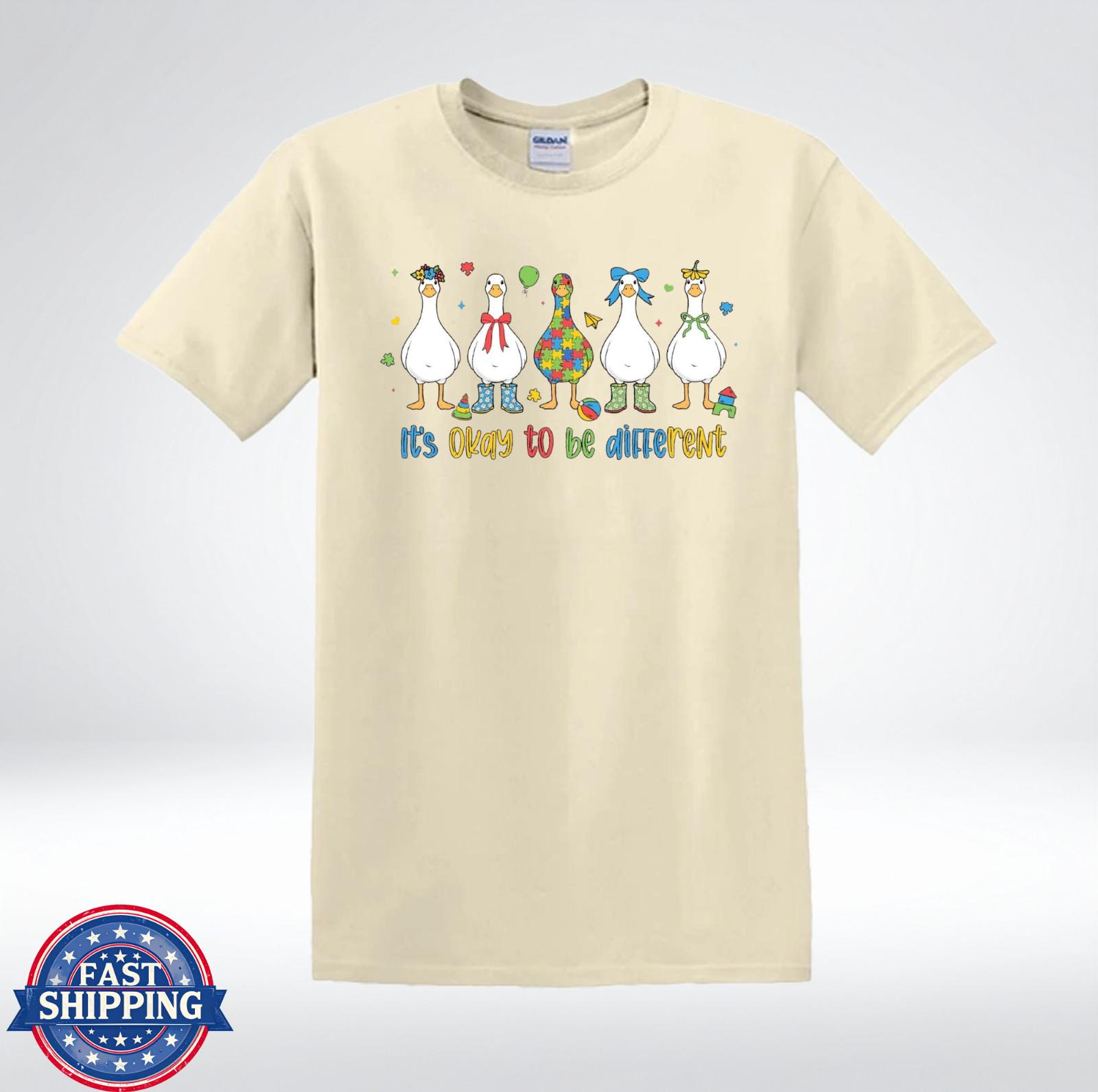 It’s Okay To Be Different Cute Goose Autism Awareness T-Shirt S