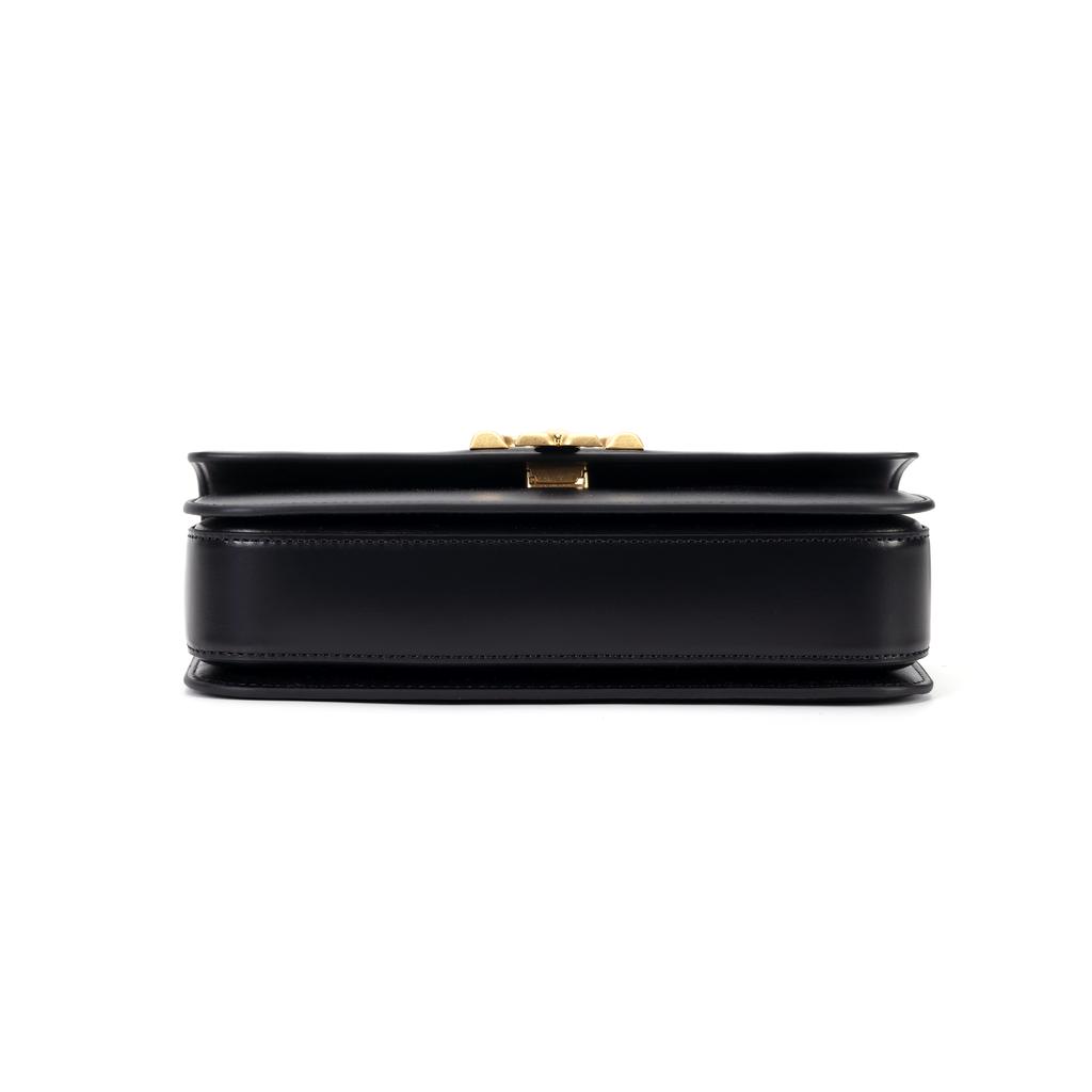 Tory Burch Eleanor Signature Double T Logo Solid Color Leather Small Square Shoulder Crossbody Bag Women bags Black 89644-001