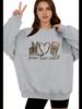 American Style Oversized Leopard and Heart Print Autumn/Winter Women's Top