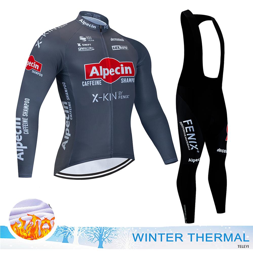 2025 Men's Cycling Outfit Set  Man Mountain Bike Jersey Clothes Winter Thermal Fleece Clothing Sportswear Bicycle Tricuta Bib