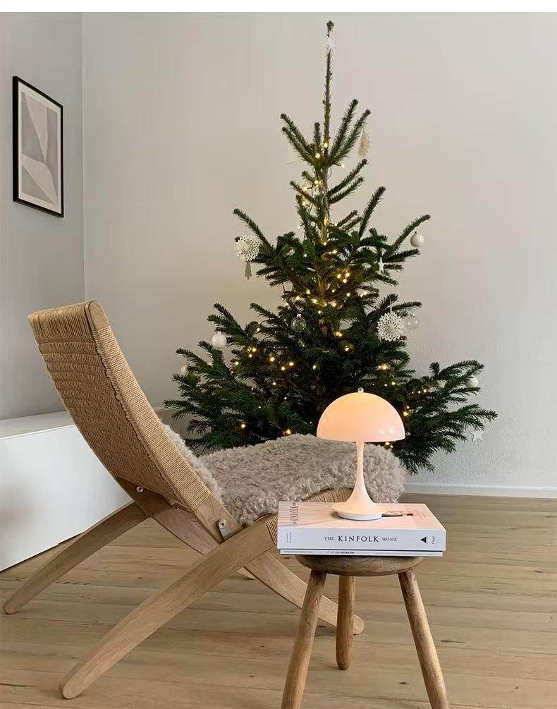 Slim Waist Mushroom Table Lamp: Dimmable, Eye-Protective Night Light for Bedroom and Living Room, European Style.