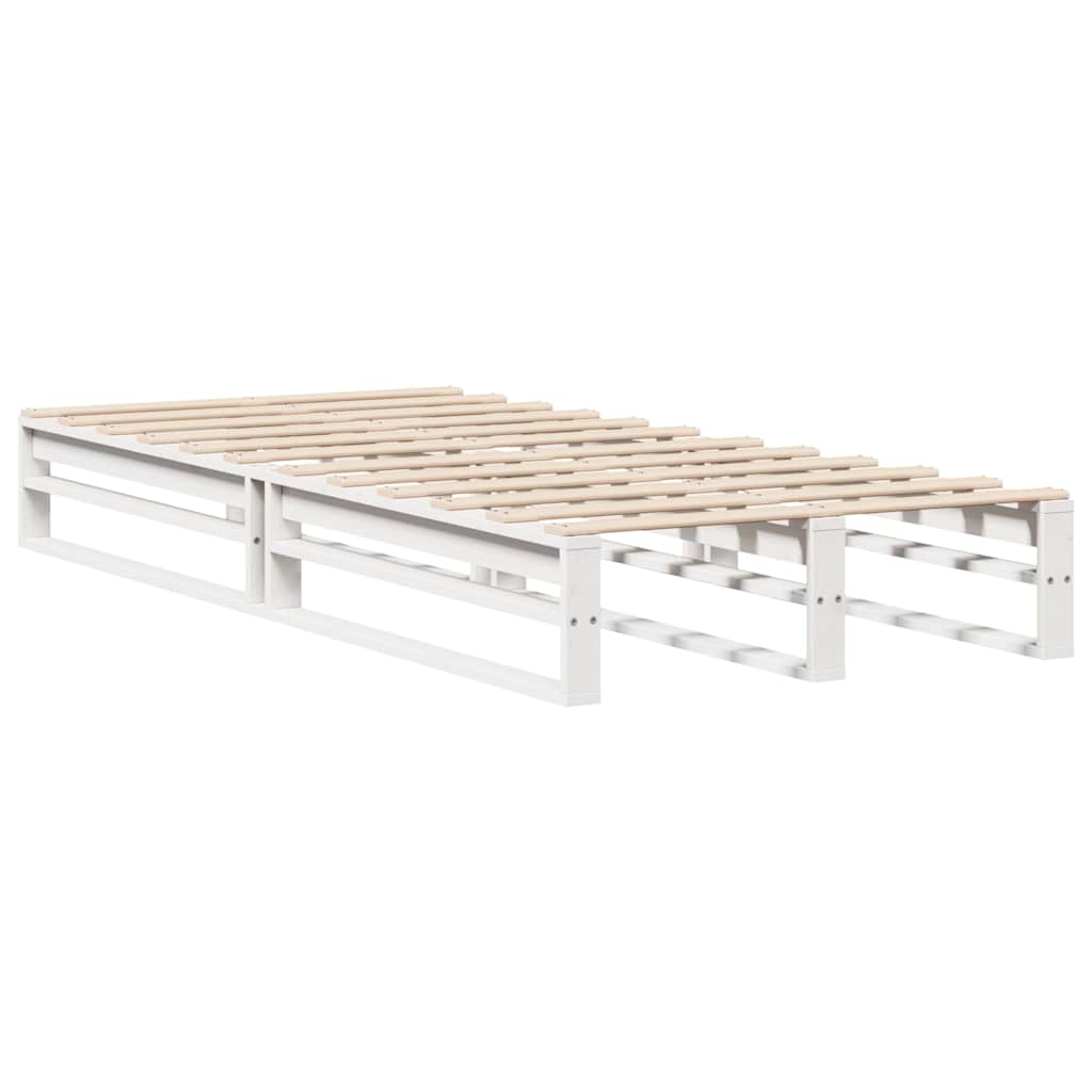 Vidaxl Bed Frame Without Mattress, White, 90X200 Cm, Solid Pine Wood