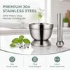 Stainless Steel Mortar And Pestle Set Silver Garlic Grinder Bowl  Spice Preparation