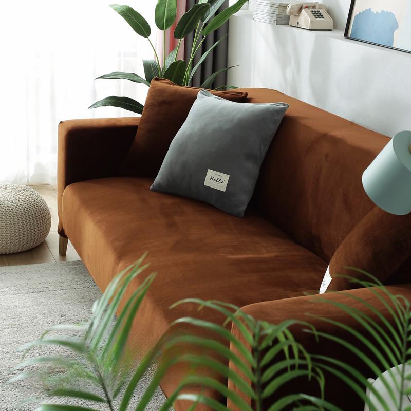 Elastic Sofa Cover All-inclusive Universal Cover Winter Thickened Plush Chaise Sofa Cover Cloth Pad Universal for All Seasons Nordic