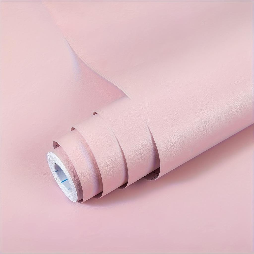 1 Roll Pink Peel and Stick Wallpaper 23.62x393.7in Self-adhesive Dormitory Furniture Renovation Wall Decoration