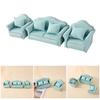Pack Of 3 Miniature Couch with Cushion 1/12 Scale Dollhouses Sofa Set Modern Living Room Decors Scene Display Accessories
