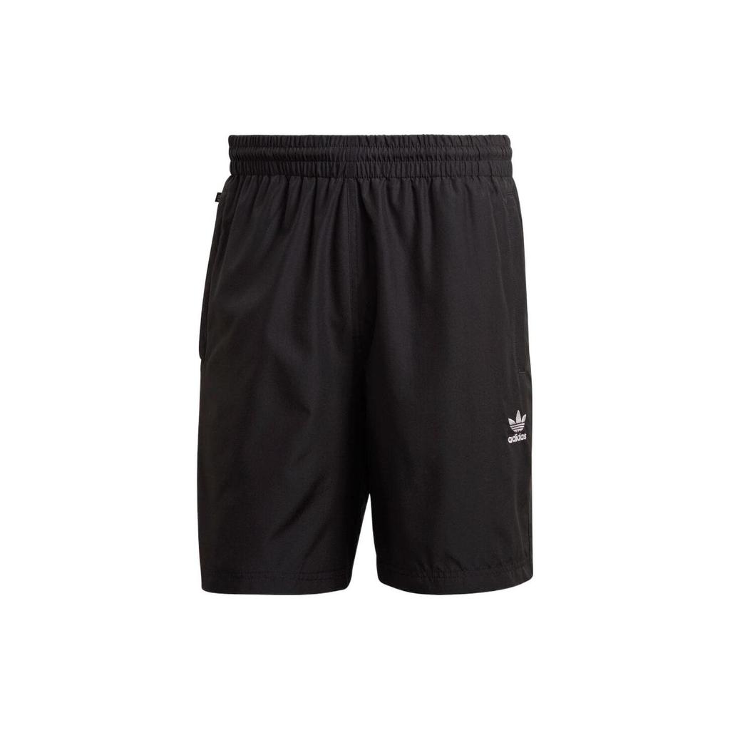 Adidas Originals Trefoil Logo Print Solid Straight-Leg Sport Casual Shorts Men Bottoms Black HL9391