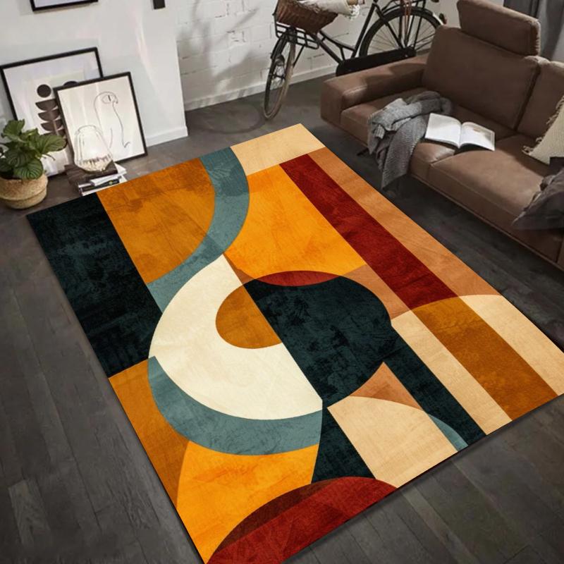 

Abstract Geometric Pattern Area Rug - Modern Art Deco Carpet Mat for Living Room Home Decoration Bedroom Living Room Decoration 40x60cm